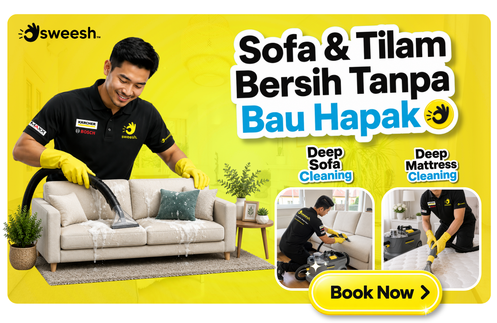 Sofa and mattress cleaning by Sweesh Care