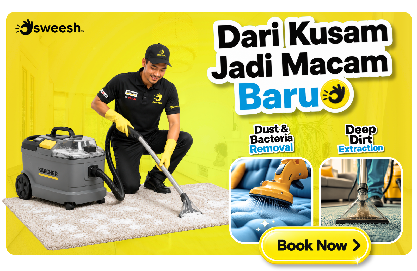 Carpet cleaning by Sweesh Care